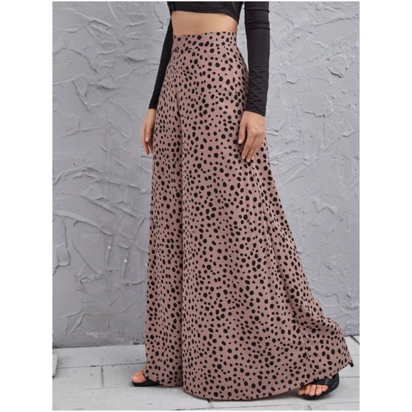 Leopard Print High Waist Wide leg Palazzo Pants - Picture 4 of 5